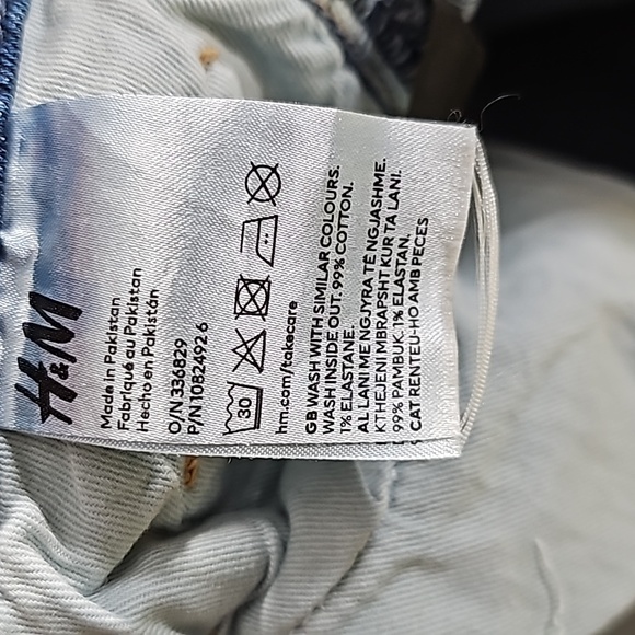 🌞H&M Regular Waist Flared Blue Jeans 15" Waist - Picture 7 of 7